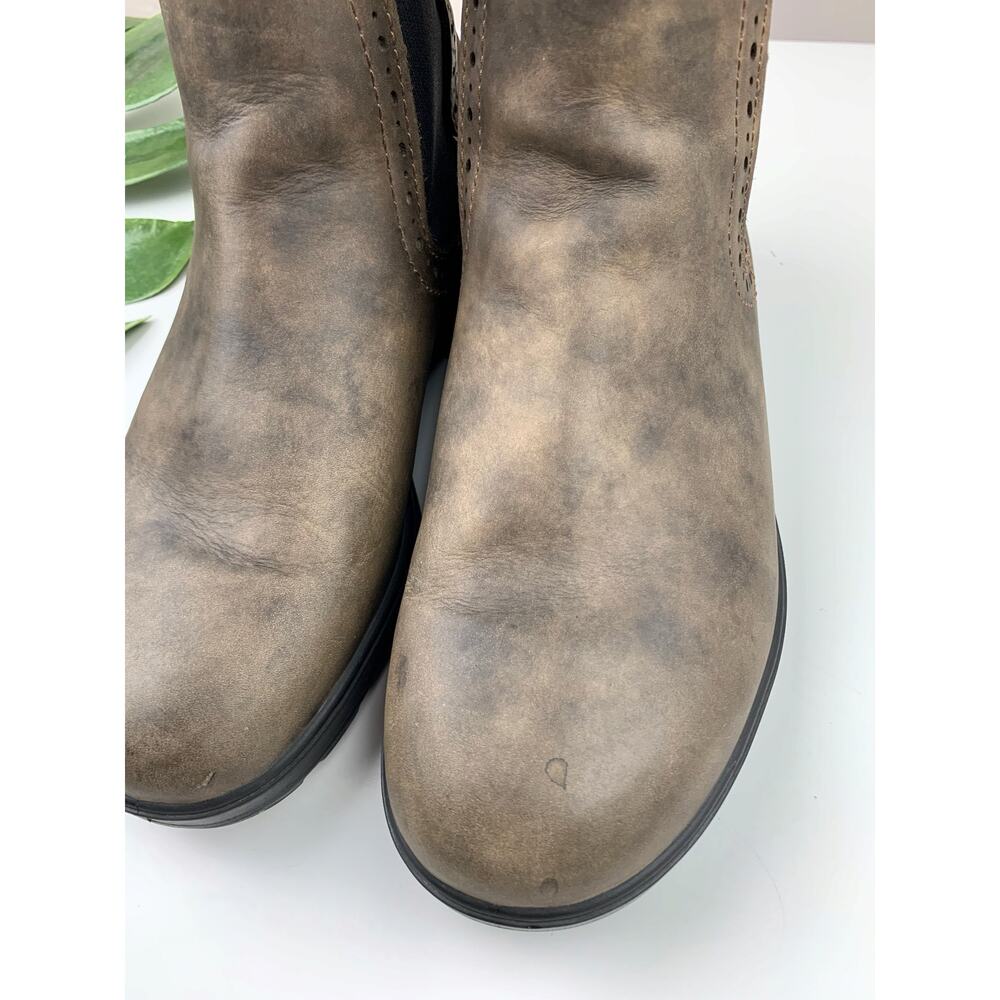 1351 High Top Blundstone Brown Chelsea Ankle Boots with Black Elastic Panels - Picture 3 of 12